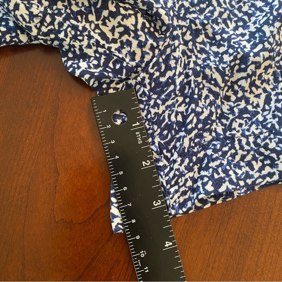 Madewell Drapey Pull-On Shorts Large Blue White Bengali Blockprint L - Picture 7 of 11